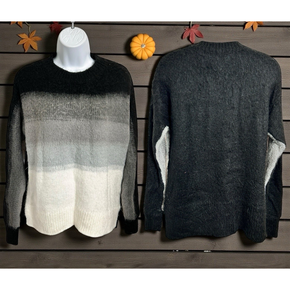 Simply Vera Pullover Sweater Sz XS Oversized Ombre Soft Long-Sleeve Top